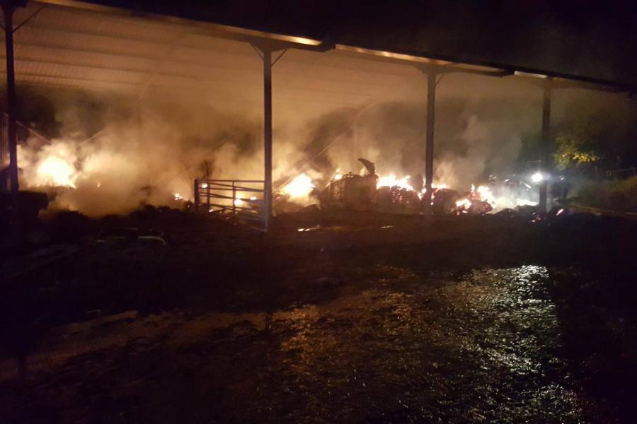 Feu de hangar agricole sur la commune de Penne
