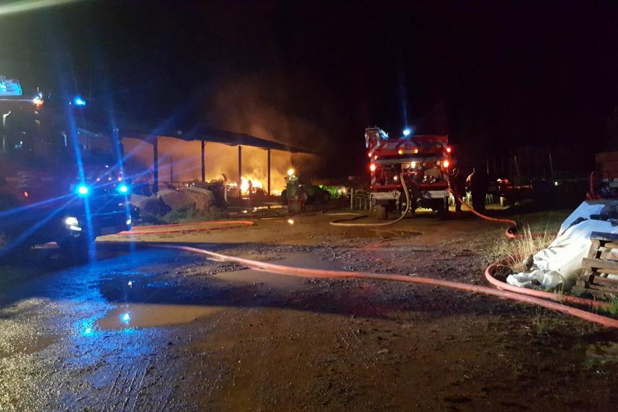 Feu de hangar agricole sur la commune de Penne