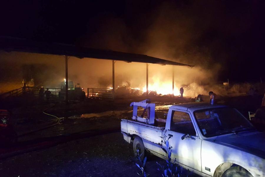 Feu de hangar agricole sur la commune de Penne