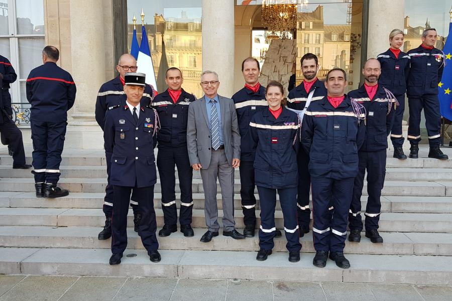 Les sapeurs-pompiers du Tarn reçus à l&#039;Elysée