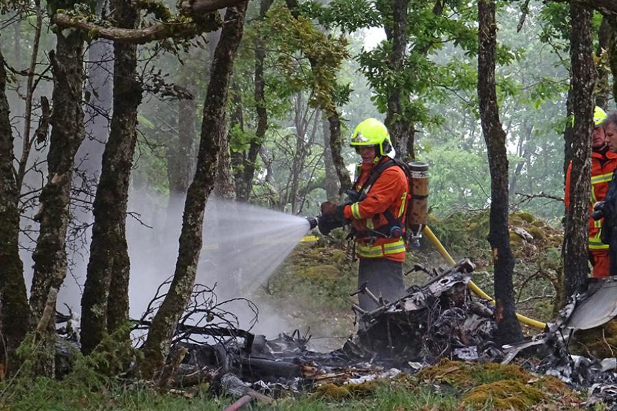 Crash d&#039;un avion biplace sur la commune de Milhars
