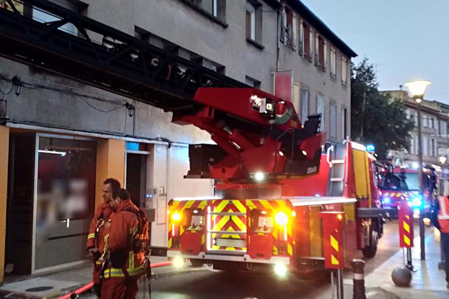 Feu d&#039;appartement dans le centre ville d&#039;Albi