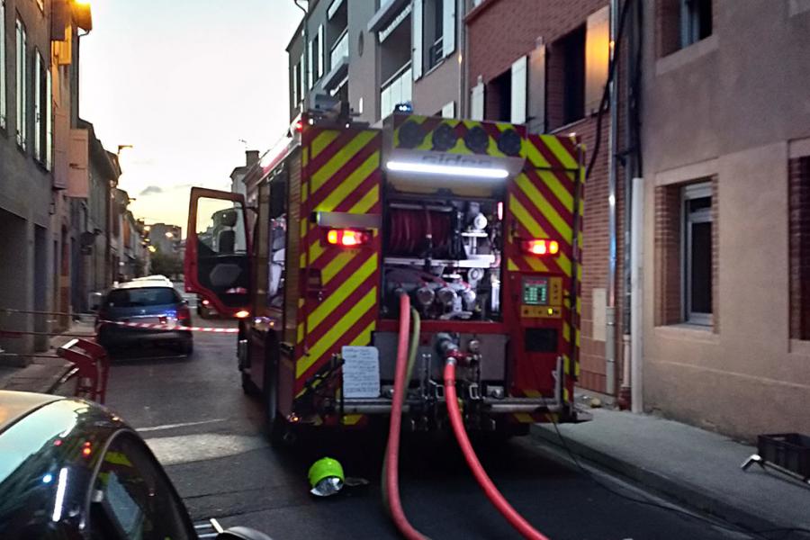 Feu d&#039;appartement dans le centre ville d&#039;Albi