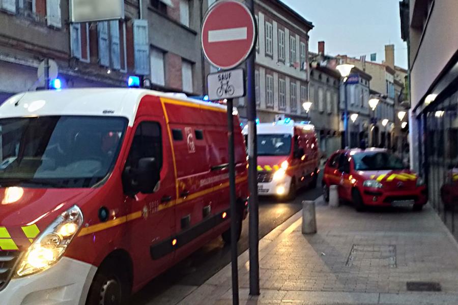 Feu d&#039;appartement dans le centre ville d&#039;Albi