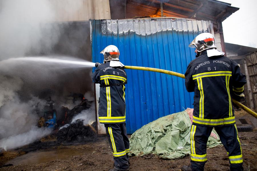 Feu de hangar agricole sur la commune de Arfons
