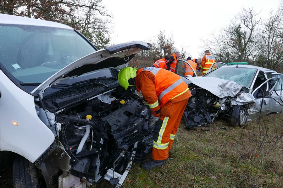 Accident de la route sur la commune de Noailles