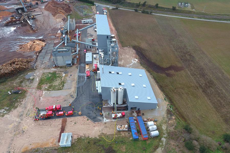Feu de silo sur la commune de Labruguière