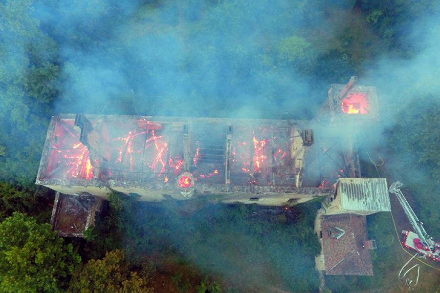 Incendie du château de Lézignac à Graulhet