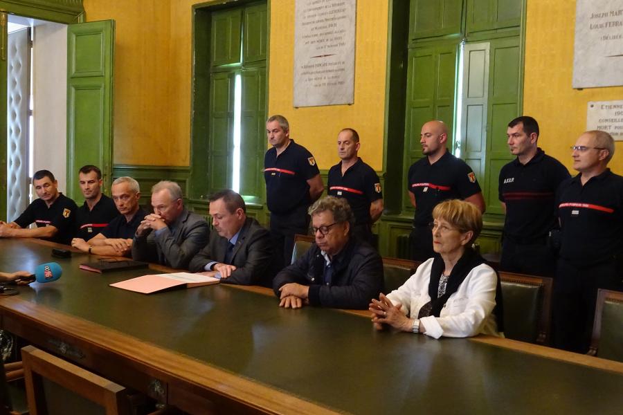 Signature de convention au centre de secours de Mazamet