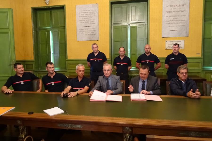 Signature de convention au centre de secours de Mazamet