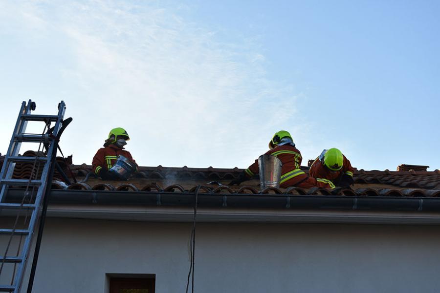 Feu d&#039;habitation sur la commune de Fayssac