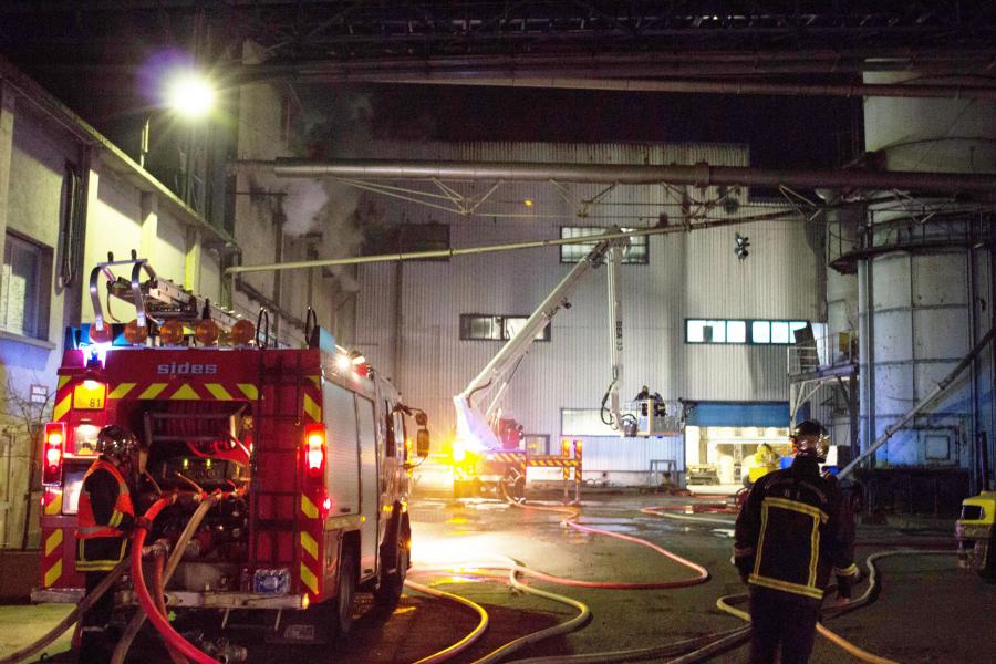 Feu dans une industrie sur la commune de Labruguière