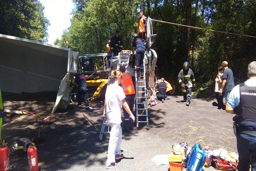 Embardée d&#039;un poids lourd sur la commune de Fiac