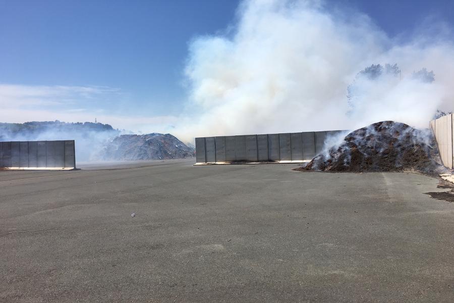 Feu dans une déchetterie à Labruguière 