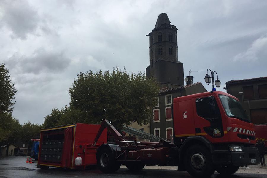 Effondrement du clocher de l&#039;église de Saint-Amans-Soult