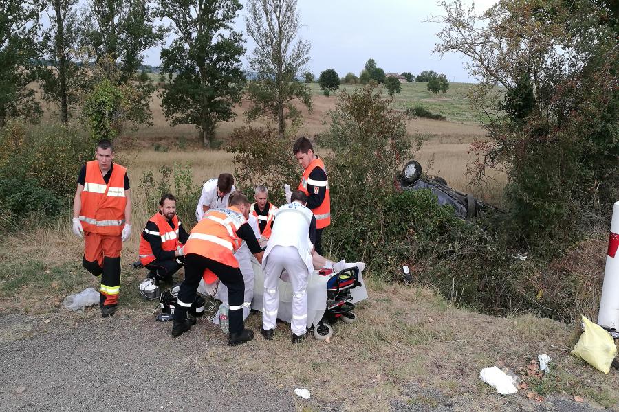  Embardée d&#039;une voiture à Bournazel