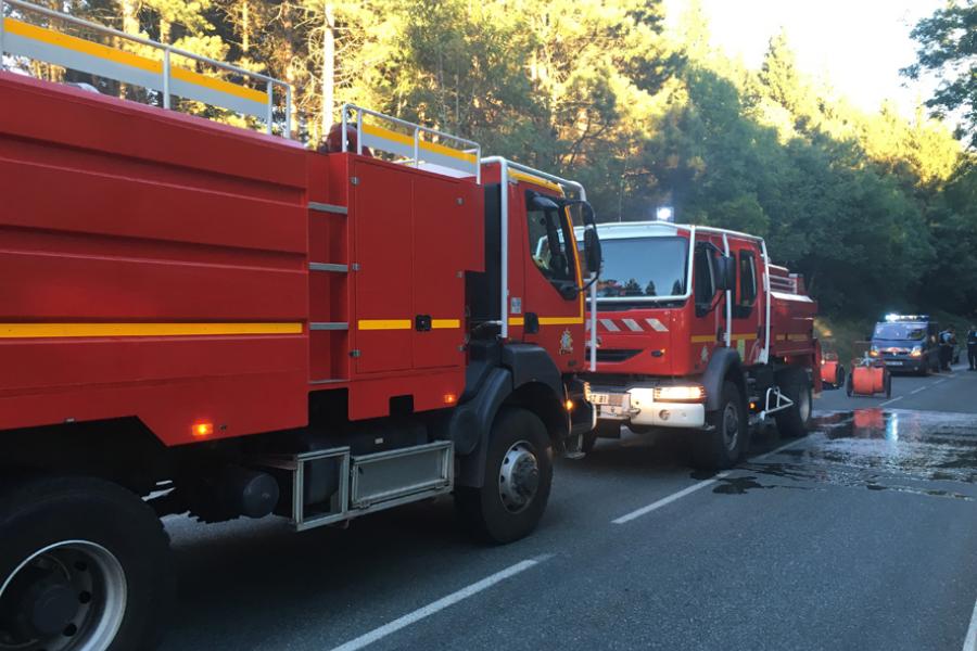 2 trackers interviennent sur un feu à Escroux