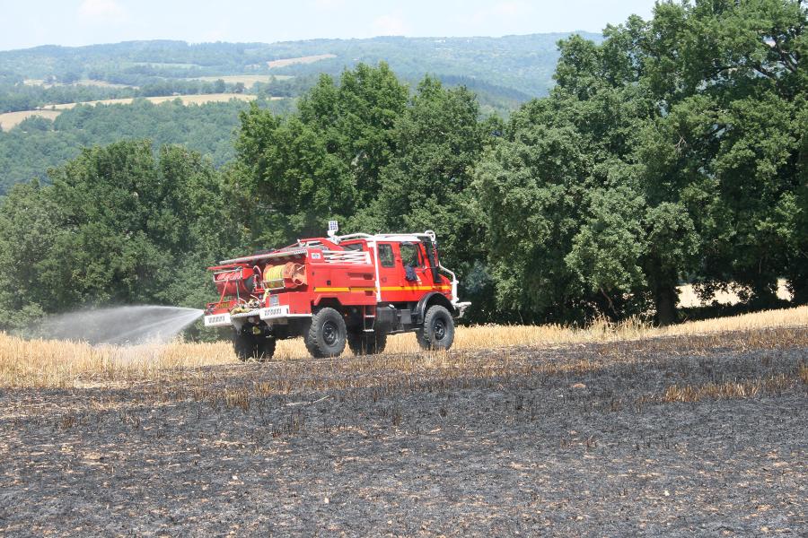 Feu de récolte à Noailhac 