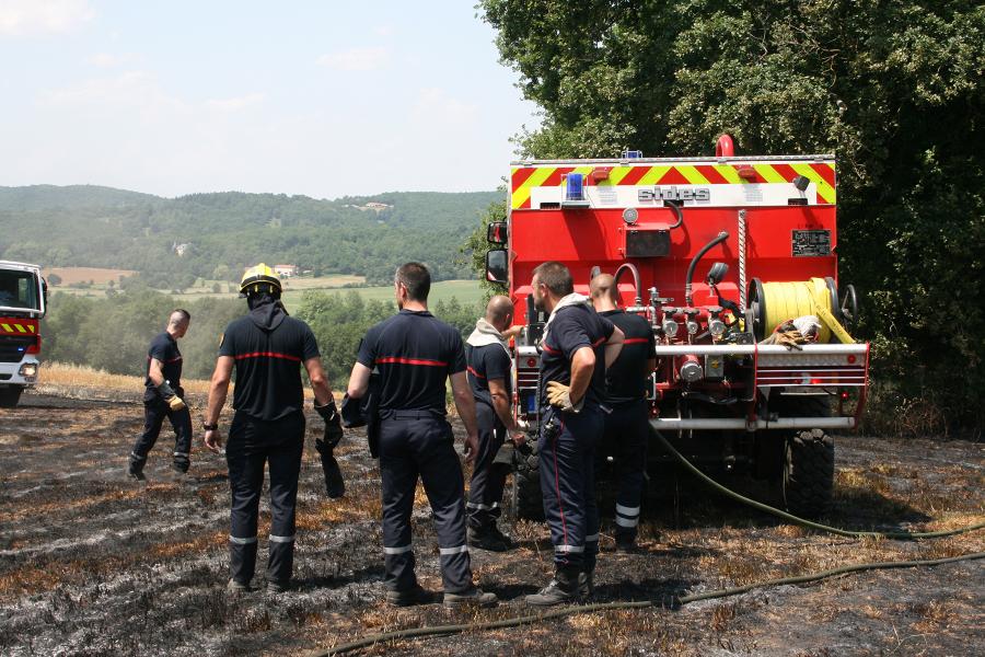 Feu de récolte à Noailhac 
