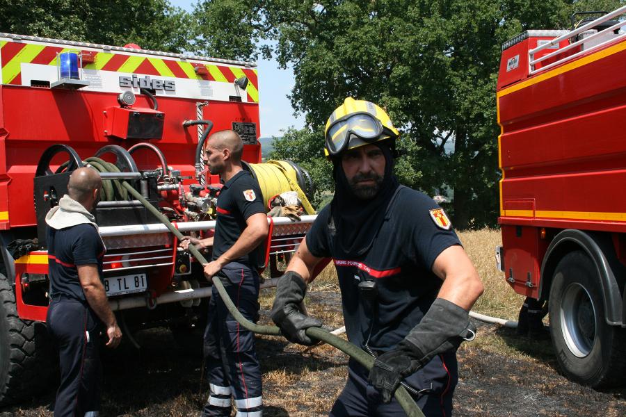 Feu de récolte à Noailhac 
