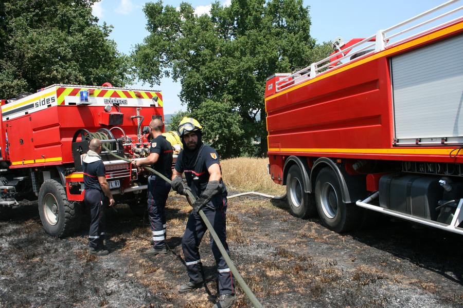 Feu de récolte à Noailhac 
