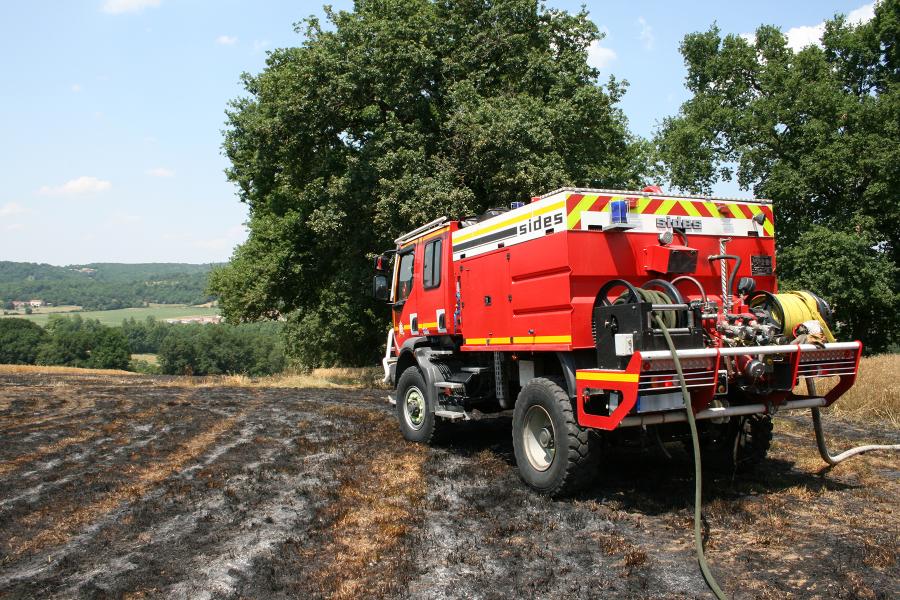 Feu de récolte à Noailhac 