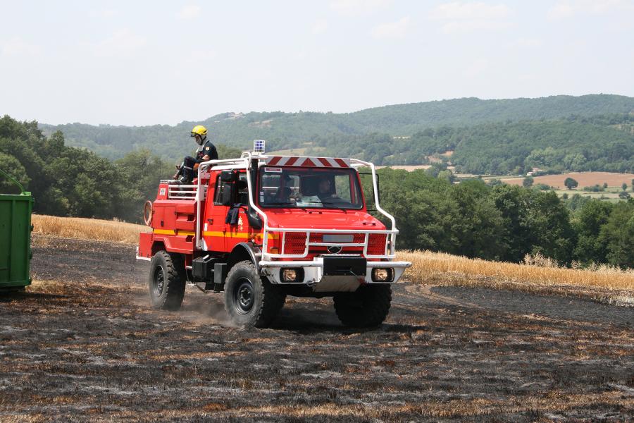 Feu de récolte à Noailhac 