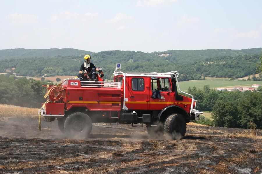 Feu de récolte à Noailhac 