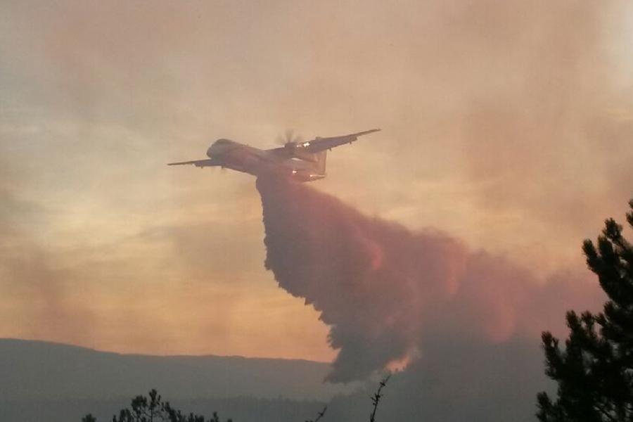 Important feu de forêts sur le terrain militaire à Caucalières
