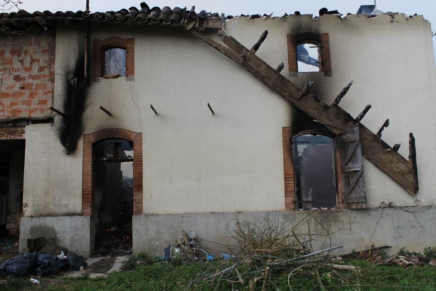Feu d&#039;habitation sur la commune de Tauriac