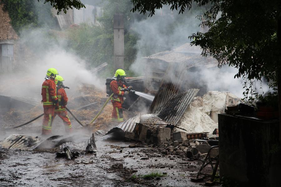 Feu de hangar agricole à Tanus