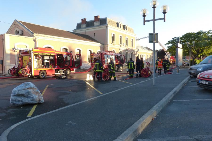 Feu à la gare d&#039;Albi-ville