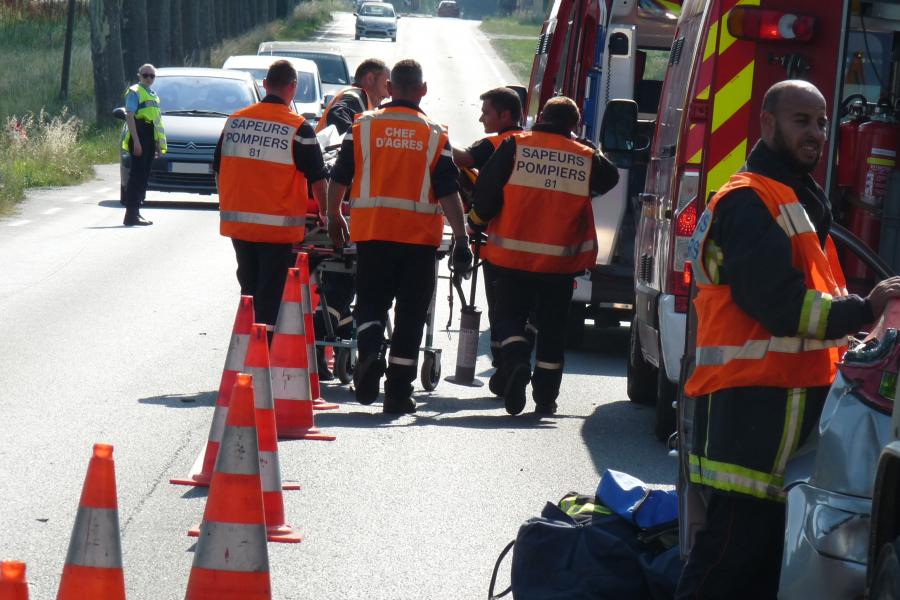 Accident entre un poids lourd et une voiture sur la commune de Graulhet