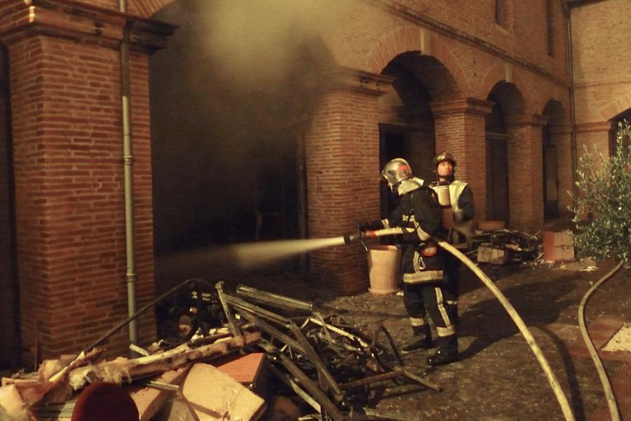 Feu à la mairie de Rabastens