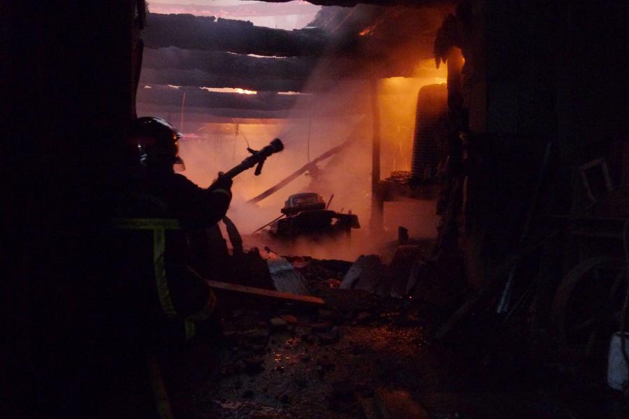 Feu de local agricole sur la commune de Salles