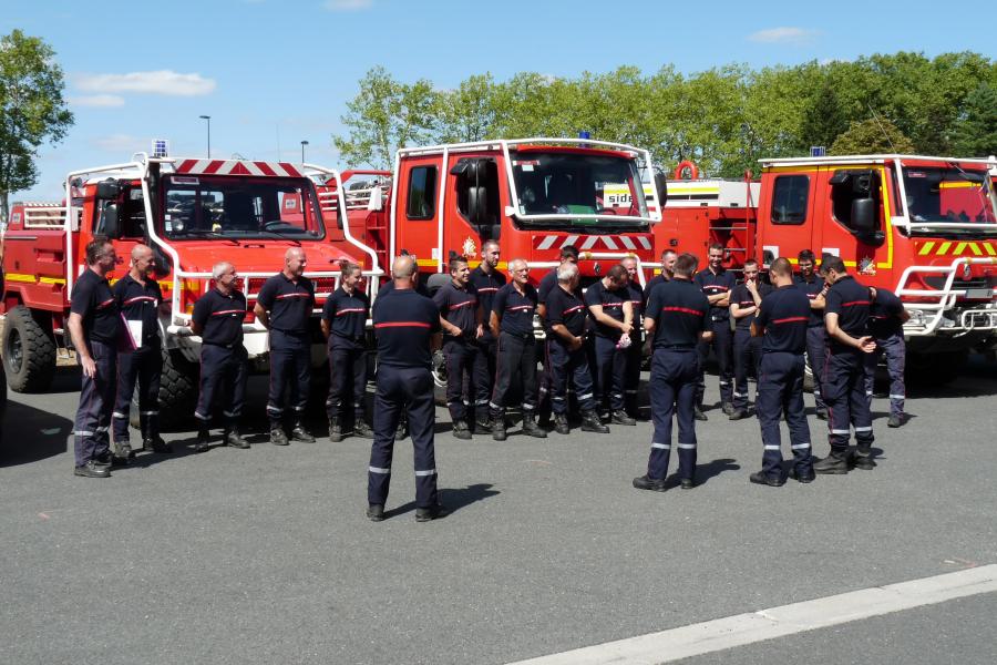 Retour du groupe d&#039;intervention Tarnais engagé en Gironde