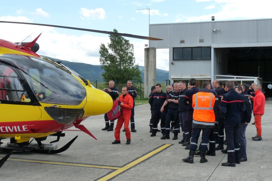 Un hélicoptère de sécurité civile au SDIS du Tarn