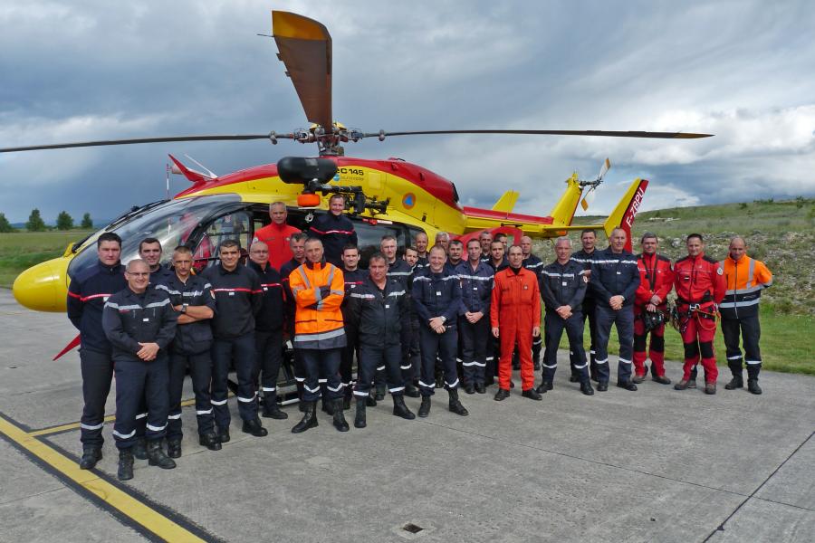 Un hélicoptère de sécurité civile au SDIS du Tarn