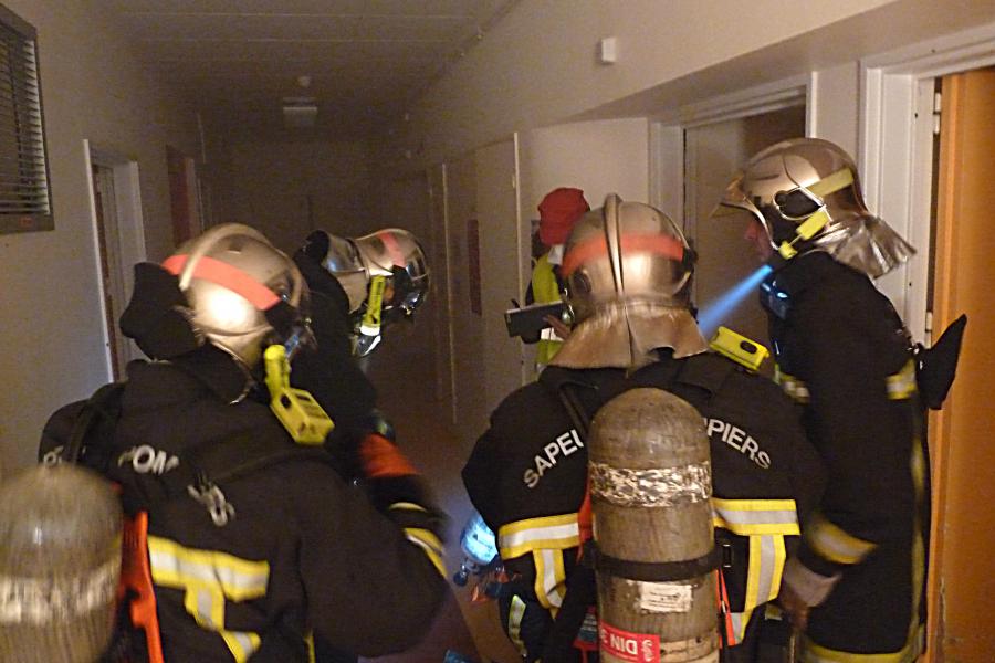 Simulation de feu à l&#039;hopital de Mazamet