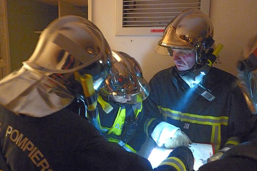Simulation de feu à l&#039;hopital de Mazamet