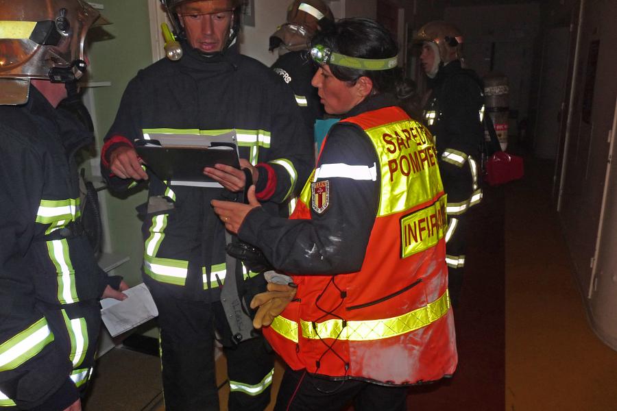 Simulation de feu à l&#039;hopital de Mazamet