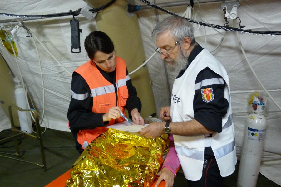 Simulation de feu à l&#039;hopital de Mazamet