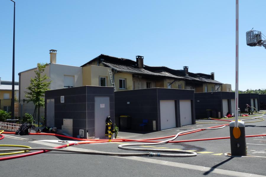 Feu de six maisons mitoyennes sur la commune de Castres