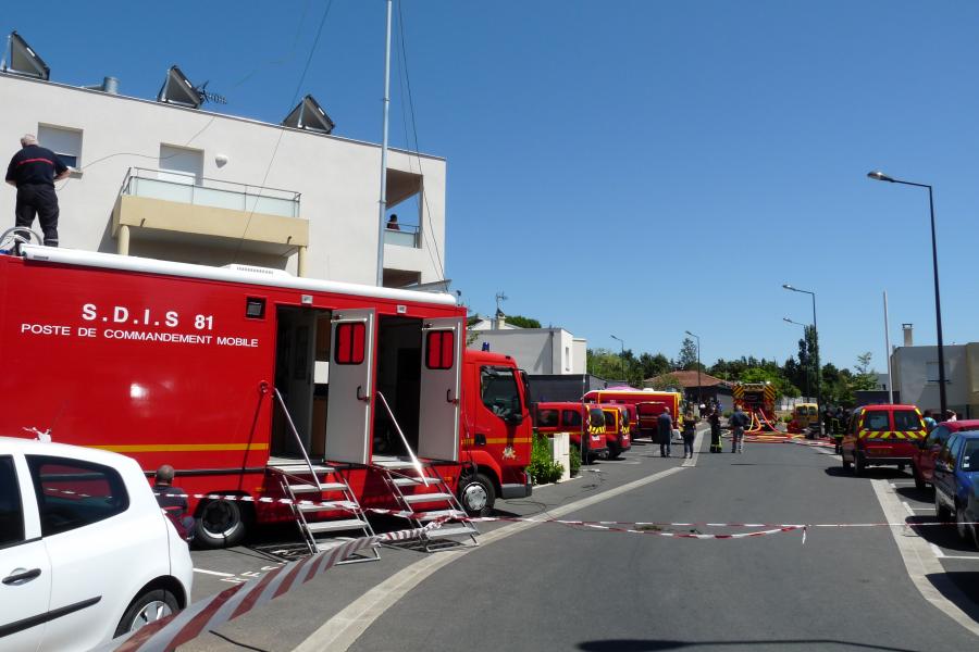 Feu de six maisons mitoyennes sur la commune de Castres