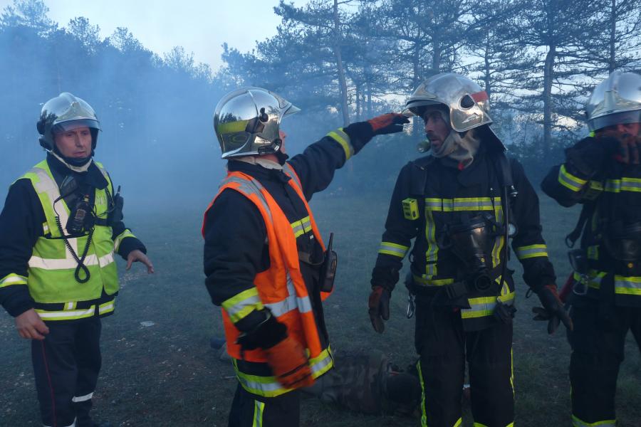 Exercice &quot;crash d&#039;hélicoptère&quot; organisé par le groupement territorial Sud