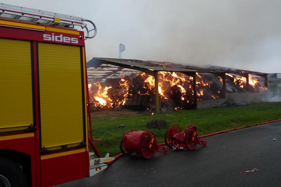 Feu de hangar agricole sur la commune de Lagarrigue