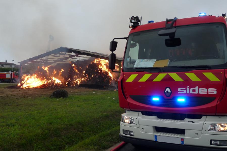 Feu de hangar agricole sur la commune de Lagarrigue