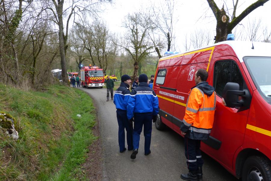 Accident d&#039;un bus scolaire sur la commune de Sainte-Croix
