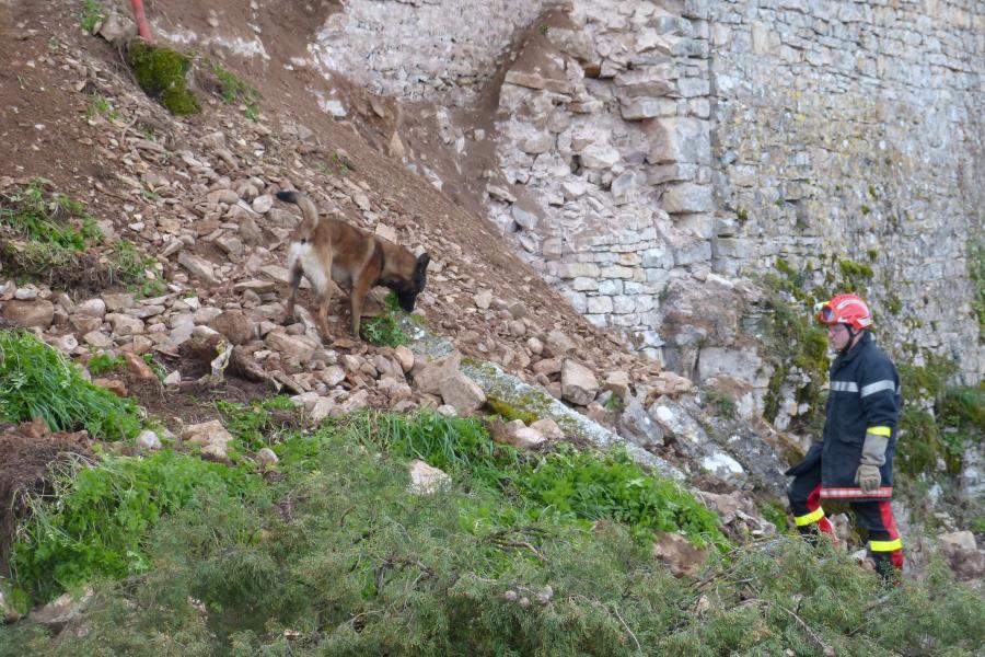 Effondrement d&#039;un mur de soutènement du château de Milhars