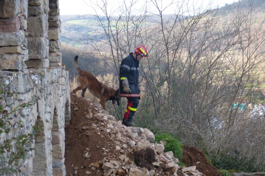 Effondrement d&#039;un mur de soutènement du château de Milhars